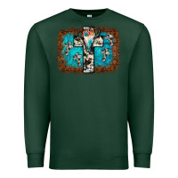 Sports Green bull skull cross backgraund Premium Sweatshirt - JahusDesignShop