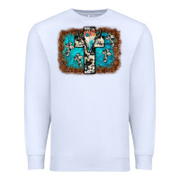 White bull skull cross backgraund Premium Sweatshirt - JahusDesignShop