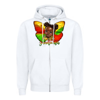 White juneteenth butterfly black girl Zipper Hoodie - HRA Design Shop