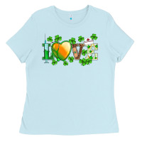 Baby Blue st.patrick's nurse love heart stethoscope Ladies Tee - BarkalooDesign