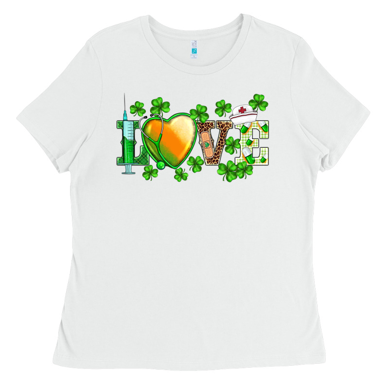 St.patrick's Nurse Love Heart Stethoscope Ladies Tee by BarkalooDesign | Teevron
