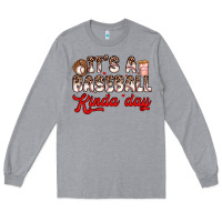 Heather Grey it s a baseball kinda day Long Sleeve Tee - Zillion Design Studio