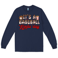 Navy it s a baseball kinda day Long Sleeve Tee - Zillion Design Studio
