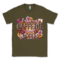 Army Green i run on caffeine and kisses Classic Tee - Zillion Design Studio