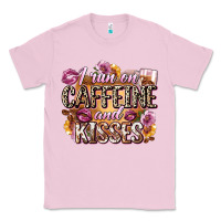 Bubblegum Pink i run on caffeine and kisses Classic Tee - Zillion Design Studio