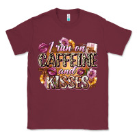 Burgundy i run on caffeine and kisses Classic Tee - Zillion Design Studio