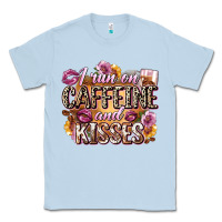Dusty Blue i run on caffeine and kisses Classic Tee - Zillion Design Studio
