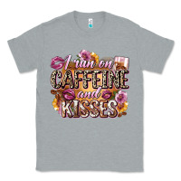 Heather Grey i run on caffeine and kisses Classic Tee - Zillion Design Studio