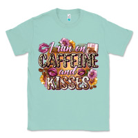 Seafoam i run on caffeine and kisses Classic Tee - Zillion Design Studio