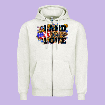 Land That We Love 4th Of July Zipper Hoodie Designed By Neo Western