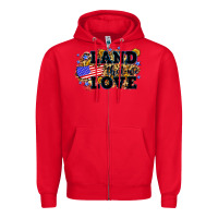 Red Land that we love 4th of July Zipper Hoodie - Neo Western