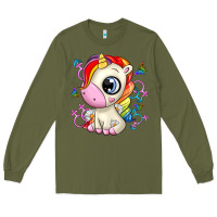 Army Green unicorn Long Sleeve Tee - Zillion Design Studio