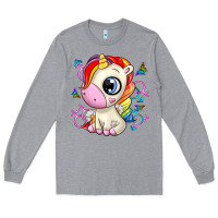 Heather Grey unicorn Long Sleeve Tee - Zillion Design Studio