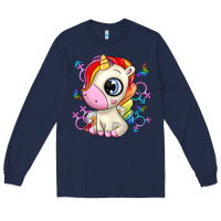 Navy unicorn Long Sleeve Tee - Zillion Design Studio