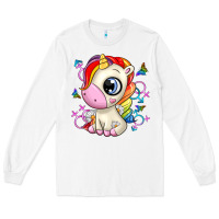 White unicorn Long Sleeve Tee - Zillion Design Studio