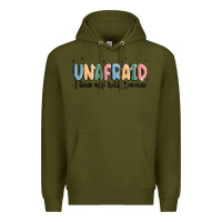 Army Green unafraid Premium Hoodie - MaliasSmallBusiness