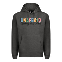 Charcoal Heather unafraid Premium Hoodie - MaliasSmallBusiness