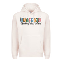 Pale Pink unafraid Premium Hoodie - MaliasSmallBusiness
