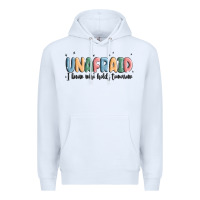 White unafraid Premium Hoodie - MaliasSmallBusiness