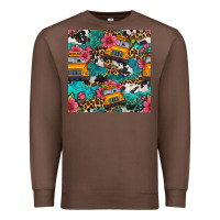 Chestnut western school bus seamless pattern Premium Sweatshirt - BundleAndBundleShop
