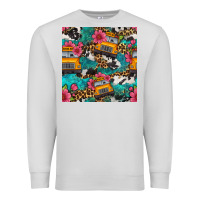 Dove Grey western school bus seamless pattern Premium Sweatshirt - BundleAndBundleShop