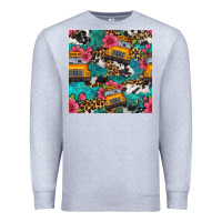 Heather Grey western school bus seamless pattern Premium Sweatshirt - BundleAndBundleShop