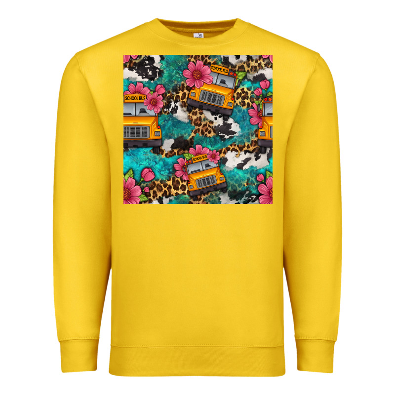 Western School Bus Seamless Pattern Premium Sweatshirt by BundleAndBundleShop | Teevron