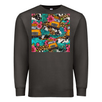 Smoke western school bus seamless pattern Premium Sweatshirt - BundleAndBundleShop