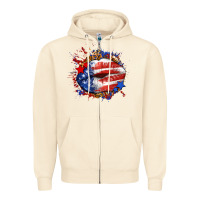 Sandshell Leopard American flag lips Zipper Hoodie - Neo Western