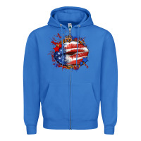 True Royal Leopard American flag lips Zipper Hoodie - Neo Western