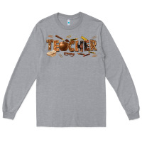 Heather Grey melanin teacher Long Sleeve Tee - texasbilliewilder