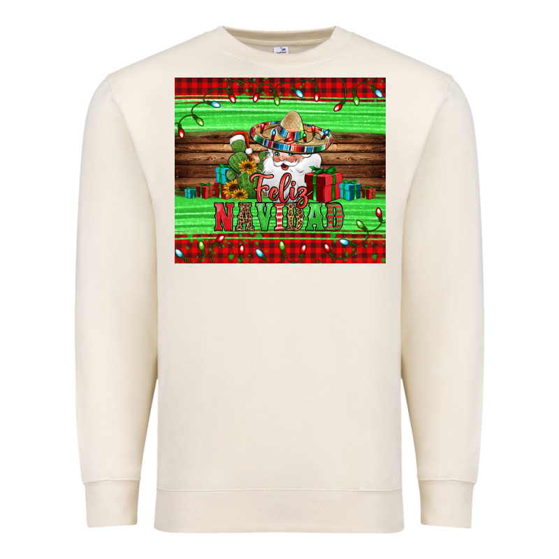 Feliz Navidad Spanish Christmas Santa Tumbler Premium Sweatshirt by Jasminsmagicworld | Teevron