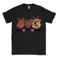 Black peace love bulldog Classic Tee - RanaPortraitStore