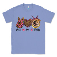 Colony Blue peace love bulldog Classic Tee - RanaPortraitStore