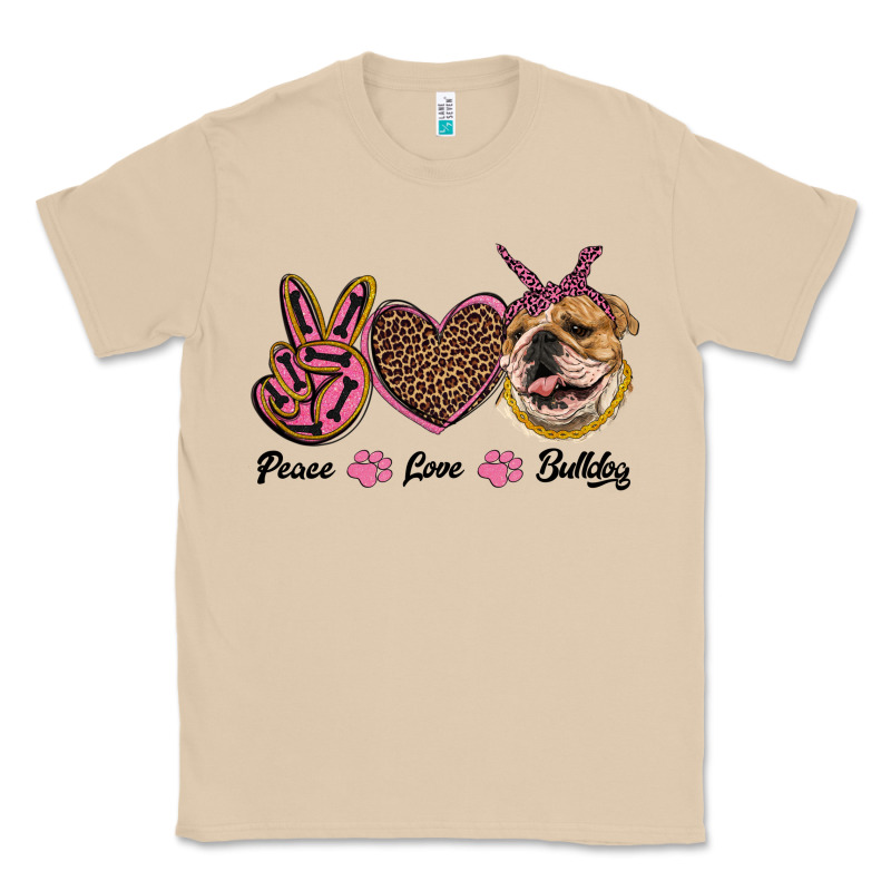 Peace Love Bulldog Classic Tee by RanaPortraitStore | Teevron