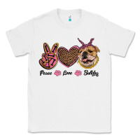 White peace love bulldog Classic Tee - RanaPortraitStore