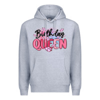 Heather Grey birthday queen Premium Hoodie - MaliasSmallBusiness