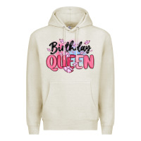 Oatmeal Heather birthday queen Premium Hoodie - MaliasSmallBusiness