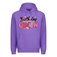 Purple birthday queen Premium Hoodie - MaliasSmallBusiness