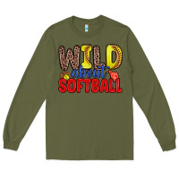 Army Green wild about softball Long Sleeve Tee - Zillion Design Studio