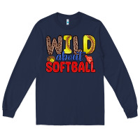 Navy wild about softball Long Sleeve Tee - Zillion Design Studio
