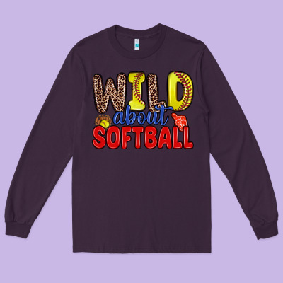 Wild About Softball Long Sleeve Tee Designed By Zillion Design Studio