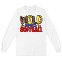 White wild about softball Long Sleeve Tee - Zillion Design Studio