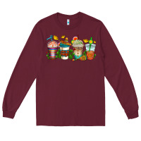 Burgundy cinco de mayo coffee cups Long Sleeve Tee - AdoDesignShop