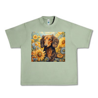 Oil Green dachshund Urban Heavy Tee - Unal Design