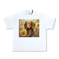 White dachshund Urban Heavy Tee - Unal Design