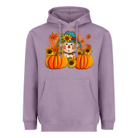 Lavender fall scarecrow with pumpkins Heavyweight Hoodie - Artiststas