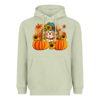 Matcha fall scarecrow with pumpkins Heavyweight Hoodie - Artiststas