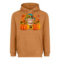 Meerkat fall scarecrow with pumpkins Heavyweight Hoodie - Artiststas