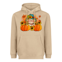 Mushroom fall scarecrow with pumpkins Heavyweight Hoodie - Artiststas